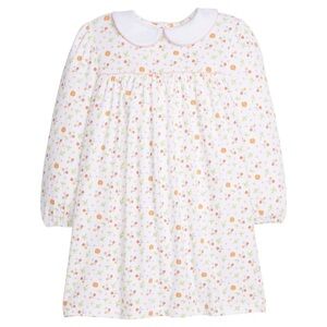 Little English Evelyn floral pumpkin dress collar piping long sleeve toddler
